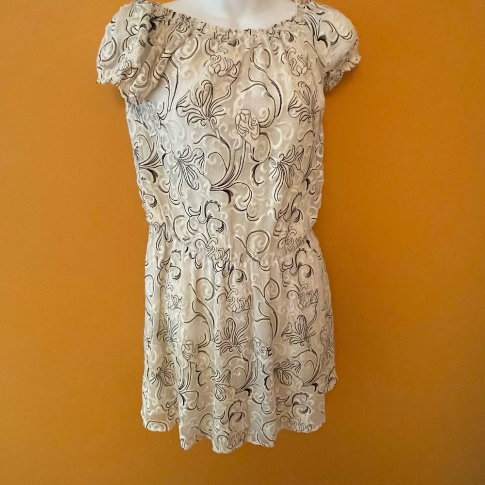 Ramy Brook silk mini dress black and white switl nwt S - Picture 2 of 9